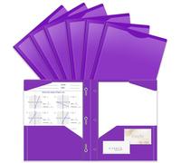 BAOFALI 60 Pack A4 Pocket Plastic Folder 2 Pockets and 3 Prongs 2 Card Slots, Durable, Tear-Resistant Heavy Duty Pocket Folders with Prongs, Colored Prong Folders for Schoolwork & Officer
