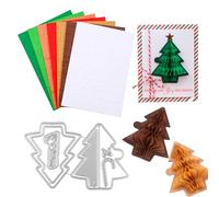 BAOFALI 8Pcs/Set Honeycomb Paper Pads and Christmas Tree Cutting Dies Set Whit Magnets Position.for DIY 3D Craft and Pop-Up Cards; 30 Layers 2cm Glue line Crafts Cardmaking Embellishments