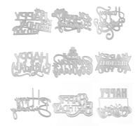 BAOFALI 9 Pcs/Set Birthday Alphabets Metal Dies for Card Making DIY Scrapbooking Happy Birthday Words Metal Cutting Dies DIY Scrapbooking Paper Crafting Handmade Crafts Die Cuts,Birthday Decoration