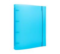 BAOFALI A4 4 Ring Binder Cover Clean Transparent Soft PVC for Refillable Notebook Shell withMatte surfaceforStamp & Die Storage (Blue