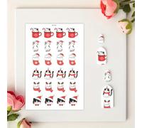 BAOFALI Christmas Animals Clay Transfer Paper for Earrings & Polymer Clay, 12 Sheets Water Transfer Paper for Polymer Clay Jewelry DIY Craft Supplies Decals Stickers 5.82x3.93inch