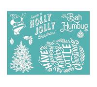 BAOFALI Christmas Theme Silkscreen Stencil,Reusable Self-Adhesive Silk Screen Printing, for Decor/Printing on Wood/Fabric/Wall/Cup/Plate/Glass/Paper, Home Christmas Decorations(8.5x11inch)