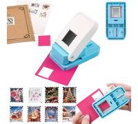 BAOFALI Stamp Puncher, Stamp Punch 1X0.8inch Rectangular Postage Stamp Punch, Scalloped Rectangle Lever Action Paper Punches for Crafting Scrapbooking DIY Scrapbooking Journaling Card Making