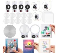 BAOFALI12PCS/Set 2Circular Halo 5 Lights & 4Pcs Easy 1 Lights and 3 Linear with 17Pcs/Set Circles Dies 3 Sheets 93 Foam Strips for DIY Light-Up Cards Making Light-Up Units with Warm White