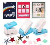 BAOFALI3Pcs Stamp Paper Punch Set |Stamp Punch1x0.8inch | Square Punch1X1 inch|Star 1.4x1.4inch Embossing Punch for Paper Crafting Scrapbooking DIY Card Making Arts Crafts Supplies