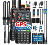 BAOFENG 5RH PRO 10W GPS Ham Radio Handheld with Foldable CS Tactical SMA Female