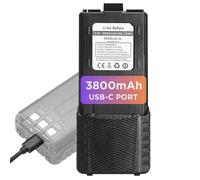 BAOFENG BL-5L Extended Battery with USB-C Charging Port, Compatible with UV-5R UV-5RTP UV-5R 8W UV-5R+ Plus UV-5G UV-5G Pro GT-5R GT-5R Pro, Original Pack, Black