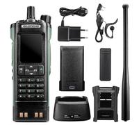 BAOFENG DM-32UV 10W DMR Ham Radio with GPS & Digital APRS, Dual Band Tier II Two Way Radio with UHF/VHF/AM/FM Receiver, 2” Color Display, 4000 Channels, Extra Case Holder, Green