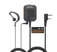 Baofeng Military Grade Volume Adjustable Speaker Mic with 3.5mm Receiver/Listen Only Surveillance Earpiece for Baofeng DM-32 BF-F8HP PRO AR-5RM AR-152 UV-5R Radio (Black+Headset)