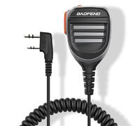 BAOFENG UV-5R Microphone Speaker SQ26 SQ27 Handheld Speaker Mic Rainproof Upgrade of The Original BF Mic for GMRS Ham Radio 2Pin K Mic Compatible with UV-82 UV-S9 BF-F8HP (Gray-Dual PTT)