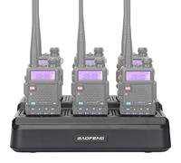 Baofeng UV-5R Six Way Charger Two Way Radio Multi Unit Charger Station for UV-5R UV-5R+ UV-5RE UV-5RTP UV-5X3 BF-F8HP RT-5R RT-5RV MK4 Radio and Battery,with Extra Programming Cable