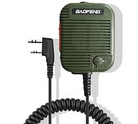 BAOFENG UV-5R Tactical Microphone Speaker Volume Adjustable Handheld for GMRS Ham Radio BF-F8HP UV-82 BF-888S (Olive Green)