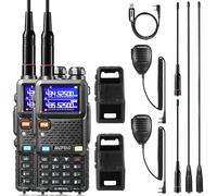 BAOFENG UV-5RM Plus 10W Ham Radio, Dual Band VHF/UHF Two-Way Radio | Long Range Rechargeable Walkie Talkies, FM Airband Radio Receiver, 2500mAh battery, High gain ANT, Programming Cable, 2 Pack