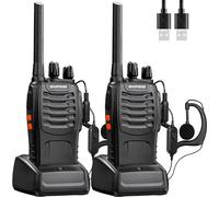 BaoFeng Walkie Talkies 2Pcs Two-Way Radios Set Rechargeable Long Range Interphone Portable Professional Intercoms 16 Channels Walky Talky for Adults,Earpieces Battery and Charger included