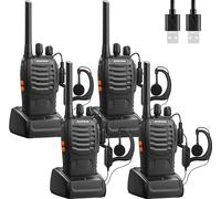 BAOFENG Walkie Talkies Long Range 2 Way Radios Rechargeable Walkie Talkie Portable Handheld 16Channels VOX Walky Talky Set with Earpiece,USB Charger,Battery (4 pack)