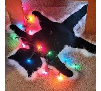 BAOFU Light Up Fried Cat Rug Funny Aunt Bethany’s Fried Pussycat Rug from National Lampoon’s Humour Christmas Vacation Decoration Carpet, Perfect White Elephant Gift for Family Friends (Color Light)