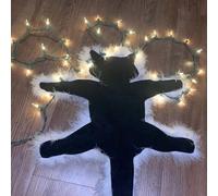 BAOFU Light Up Fried Cat Rug Funny Aunt Bethany’s Fried Pussycat Rug from National Lampoon’s Humour Christmas Vacation Decoration Carpet, Perfect White Elephant Gift for Family Friends (White Light)