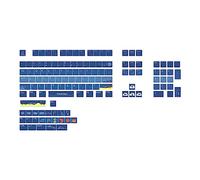BaoFufc 128 Keys Full Keycaps XDA Profile PBT Blue Swimming Keycaps 5 Sides Sublimation Keycaps Swimming Blue Keycaps Swimming Keycaps