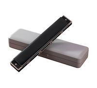 BaoFufc 24-Hole Tremolo Harmonica Performance Competition Mouth Organ With Hard For Case For Key Of C For Beginners & Adults Key C Harmonica, Black C