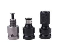 BaoFufc 3 Pcs/Set Drill Chuck Adapter With Screw Practical Square To 1/4"" Socket Adapter Converter For Wrench Square To 1/4"" Socket Converter 3x Drill Chuck Adapter For Wrench