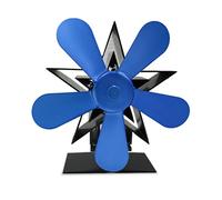BaoFufc 5-Blade Stove Fan Aluminum Alloy Fan Replacement Heat Powered Fan Friendly No Battery Needed Fan Blower Insert Switch Heat Powered 5-Blade, Blue