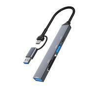 BaoFufc 5 in 1 Type C Hub for Laptop and Desktop with USB 2.0 USB 3.0 Card Reader 5 in 1