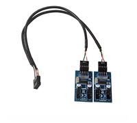 BaoFufc 9pin USB Header Male 1 to 2/4 Female Extension Cable Card Desktop 9Pin USB HUB USB 2.0 9 Pin Connector Adapter Converter USB 2.0 Splitter Motherboard Cable 9pin