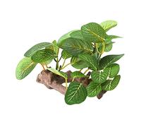 BaoFufc Artificial Resin Driftwood Branch Aquarium Plant Fish for Tank Green Leaves Ornament Non-Toxic Safe for All Fish Aquarium Heater Light Thermometers Gravel Sand Decorations