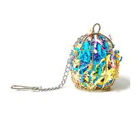 BaoFufc Bird Toy Stainless Steel Cage Feeder Parrot Foraging Hanging Container Large Bird Feeders for Outdoors Hanging
