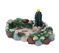 BaoFufc Bowl Terrarium Feeding Worm Dish Mealworm Feeder Dish Resin Bowl for Frog Snake Tortoise Water Dish Stone