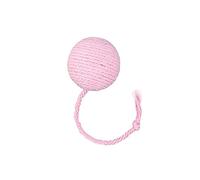 BaoFufc Cat Scratcher Toy Cat Interactive Toy Teaser Self-Playing Sisal Cat Squeaky Toy Kitten Toy Sisal Ball Cat Toy, Pink
