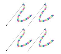 BaoFufc Cats Teaser Rod Toy Plush Caterpillars Interaction Cats Teasing Toy Indoor Teaser for Boredom Cats Entertainment 4PCS Pet Toy