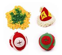 BaoFufc Christmas Pet Snuffle Feeding Mat Playing Ball Set Washable Dog Puzzle Toys Nosework Blanket for Dogs Puppy Grass Saver for Dogs
