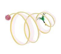 BaoFufc Collapsible Cat Tunnel S-Shape Toy with Cute Sisal-Ball Feather Playtube Playing- Center Crinkle Tunnel Cat Hideaway