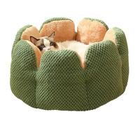 BaoFufc Deep Warm in Winter Cat Bed Little Mat Basket Small Dog House Windproof Puppy Nest with Flower Designed Dog House Outside Dog House Indoor, Green