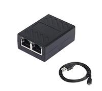 BaoFufc Ethernet Splitter Adapter RJ45 Female 1 to 2 Female Socket Coupler Extender Plug LAN Cable Connector Black 1 to 2 Ethernet Extender