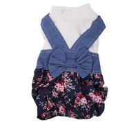 BaoFufc Fashion Pet Dog Jeans Jumpsuits with A Bowknot for Small Meidum Dogs Spring Cute Fashionable and Beautiful Eco-Friendly Puppy Clothes for Small Dogs