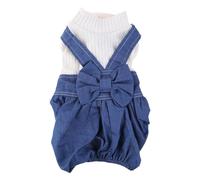 BaoFufc Fashion Pet Dog Jeans Jumpsuits with A Bowknot for Small Meidum Dogs Spring Cute Fashionable and Beautiful Eco-Friendly Puppy Clothes for Small Dogs