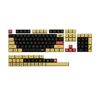 BaoFufc PBT Keycaps 134-Key PBT Sublimation XDA Height Keycap for Gaming Mechanical Keyboard MX Switches Retro Black Theme Keycaps Set