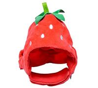 BaoFufc Pet Costume Cap Party Cosplay Dress Accessories Funny Fruit Hat for Cats and Small/Sized Dogs Pet Photo Props for Photoshoot, strawberry