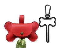 BaoFufc Portable Dog Poop Bag Dispenser With Leash Hook Puppy Waste Bag Leathers Dispenser For Puppy Walking Outdoor Pet Supply Dog Poop Bag Holder Dog Poop Bag Dispenser, Red