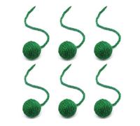 BaoFufc Set of 6 Sisal Toy for Indoor Game Pressure Relief Molar Cats Chew Toy Teeth Molar Colorful Ball Cats Teething Ball, Green 4.5 cm