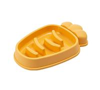 BaoFufc Slow Feed Dog Slow Feeding Eating Bowl Stop Puppy Bloat Rapid Eating Pet Safe Feeder Anti Skid Fun Carrot Shape Pet Slow Food Bowl, Yellow