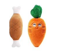 BaoFufc Squeaky Chicken Leg/Carrot Shape Dog Chew Toy Soft Massage Supplies Pet Cloth Stuffed Shape Molar Pet Toy Dog Squeaky Toy for Aggressive Chewers Nerfs Dogs Squeaky Toy Indestructible
