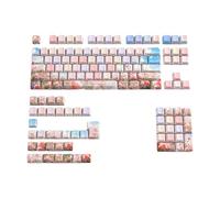 BaoFufc Thick-Walled PBT Keycaps Gift Exquisite Colored Rose Double Shot DyeSubbed for Gaming Mechanical Keyboard Oil-Resistant Keycaps