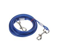 BaoFufc Tie-Out Cable Steel Wire Tie-Out Leash Double Metal Clamps for to Large Pet Dogs for 3m/5m/10m Optional Pet Leash Extendable 5m