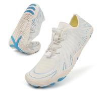 Baofular Barefoot Water Shoes Womens Mens Beach Shoes Quick Drying Swim Aqua Sea Shoes for Swimming Pool Surfing Diving Boating Snorkeling White Blue 3.5 UK 36 EU