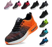 Baofular Men's & Women's Safety Trainers, Steel Toe, Orange, Size 5 UK (38 EU), 240