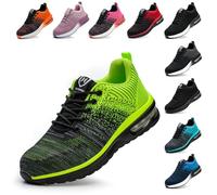 Baofular Safety Trainers Men Womens Steel Toe Trainers Lightweight Comfortable Safety Shoes Work Trainers Non Slip & Breathable Fluorescent Green 11.5 UK 46 EU 280
