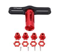 BAOFUYA 17MM Hex Nuts Splined Wheel Hubs Easy to Install for 5353X EREVO Summit 1/10 RC Car (Red)